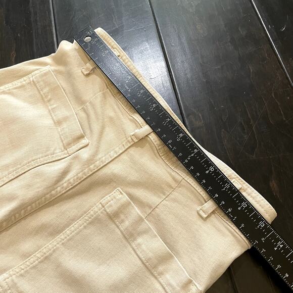 Zara The Marine Straight Jeans Cream Tan Pants Womens Size 6 - Picture 7 of 7